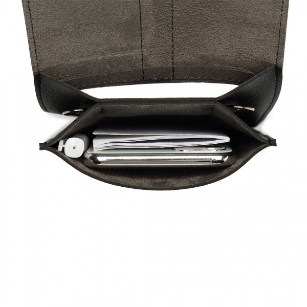 LP2034 - Miss Lulu Multi Use Purse Clutch Mini Shoulder Bag - Black